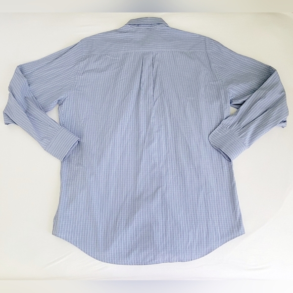 PETER MILLAR Blue Tattersall Men's Button Down Dress Shirt 100% Cotton Large - Picture 4 of 8